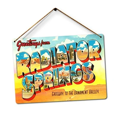 Image of wtf Radiator Springs Twine Metal Wall Sign Plaque Art Inspirational