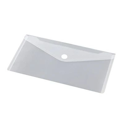 Image of HF2 Wallet Folder (Pack of 10) Voucher Size Envelope Document with Hook &amp; Loop Closure Transparent Clear For Home Offices Landscape Organizer Holder, 190561