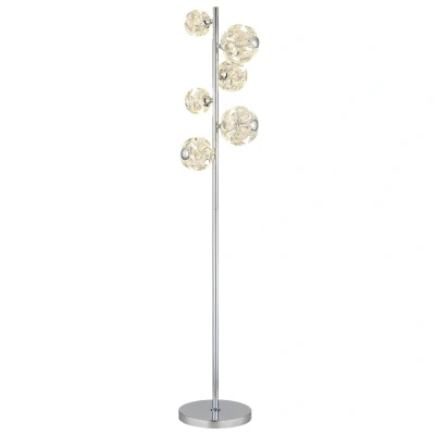 Image of Virina LED Integrated Floor Lamp Chrome K9 Crystals 3000K