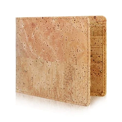 Image of Boshiho Cork Wallet, Vegan RFID Blocking Wallet Bifold Purse with Removable Card Holder Slim Design for Men &amp; Women Gift Box