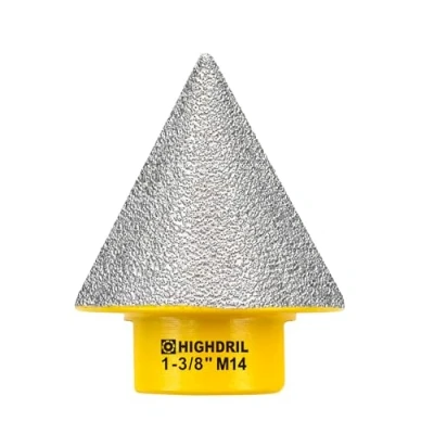 Image of HIGHDRIL Diamond Beveling Chamfer Bit 35mm Finger Cutter M14 Thread to Enlarge and Trim Existing Holes in Porcelain, Ceramic, Marble, Granite