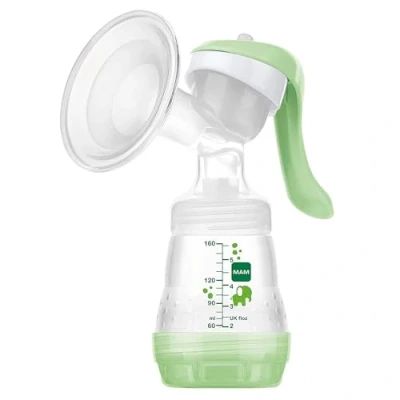 Image of MAM Manual Breast Pump, Soft Silicone Pump with &#039;One Size Fits All&#039; Funnel, Baby Feeding, Newborn Essentials, (Designs May Vary)