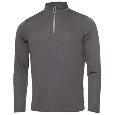 Image of Calvin Klein Mens Harlem 1/4 Zip Pullover Slate M