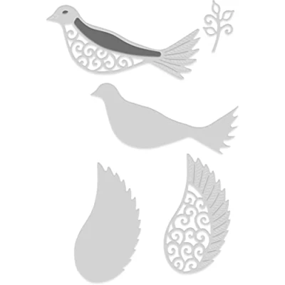 Image of Sweet Dixie Metal Cutting Dies Layered Dove, Silver, SDD603