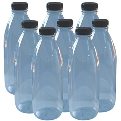 Image of BALLIIHOO Pack Of 8 x 250ml PET (Plastic) Clear Juice Bottles