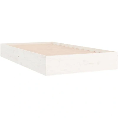 Image of vidaXL Bed Frame without Mattress White Solid Wood 90x200 cm