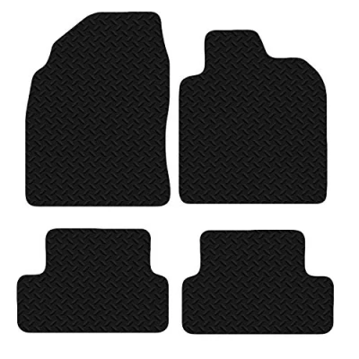 Image of Carsio Car Mats 4pc Set For Nissan Qashqai 2007 Onwards Tailored Fit Rubber Floor Mat Complete Accessory Black Custom Fitted Anti Slip Backing, Heavy Duty &amp; Waterproof