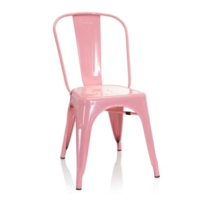 Image of hjh OFFICE 645051 Bistro Chair VANTAGGIO COMFORT Metal Pink Industrial Design Stackable