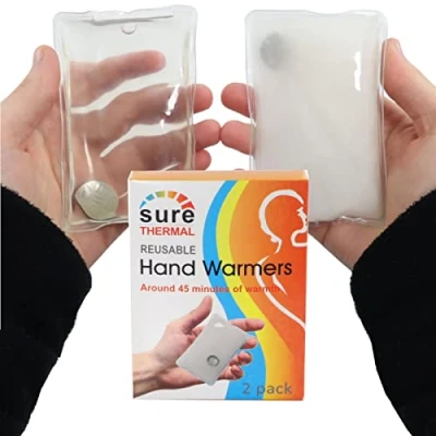 Image of Reusable Hand Warmers Gel Click Pocket (2 PACK) Ideal for Golf, Hiking, Camping Outdoors Cold Nights to Activate Recharge By Boiling them In Water.
