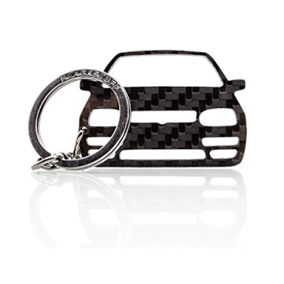 Image of BlackStuff Carbon Fiber Keychain Keyring Ring Holder Compatible with Golf GTI Mk3 1991 1997 BS 850