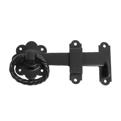 Image of Haven Heritage Ring Gate Latches Latch for Wooden Gates to Secure Garden Fastening, Durable &amp; Reliable Solution Heavy Duty Latch, Twist Black