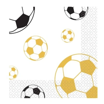 Image of Amscan 9919427 Goal Football Birthday Party Luncheon Napkins, 16 Pack