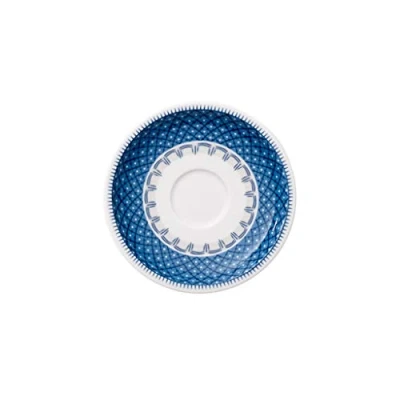 Image of Villeroy &amp; Boch Casale Saucer Espresso Cup, Porcelain, Blue/White, 12 cm