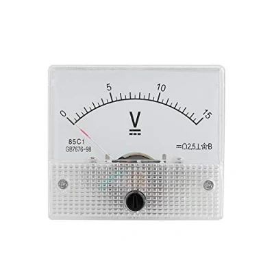 Image of Mini Current Analogue Ammeter Voltmeter,Professional Durable 2.5 Accuracy Voltage Analog Voltmeter Panel of the CC 85 C1(DC 0 15V)
