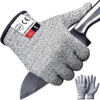 Image of SGQTZDZQ Cut Resistant Gloves, Kevlar Gloves for Kitchen Warehouse Builders, Guard Gardening Fishing Cooking EN 388 Certified (L,24cm)