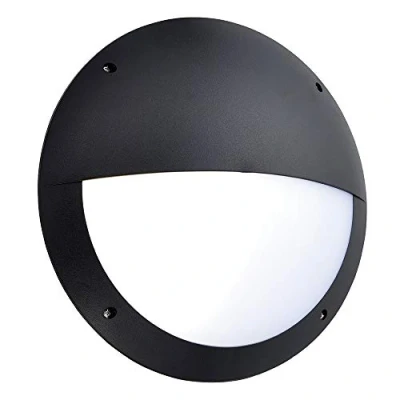 Image of Saxby 78608 Seran Black Eyelid IP65 Outdoor Microwave Sensor 12W Daylight White LED Bulkhead