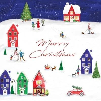 Image of Paper Themes 10 pack of Luxury Christmas Cards with Envelopes (Alpine Village)