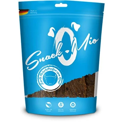 Image of SnackOMio Premium dog snack tender beef strips, grain free, 1 pack (1 x 125g)