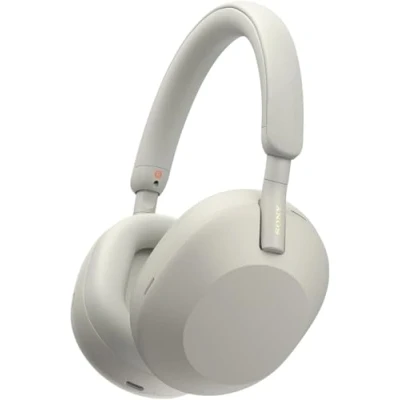 Image of SONY WH 1000XM5 Wireless Bluetooth Noise Cancelling Headphones Silver, Silver/Grey