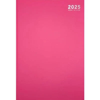Image of 2025 Diary A6 Pastel Colour Fashion Week to View Full Year Desk (Pink)