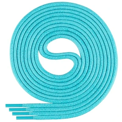 Image of Di Ficchiano round waxed shoelaces for business, suit and leather shoes, diameter 2 4 mm, lengths 45 cm 200 cm, highly tear resistant, made in Europe, Adult (Unisex), turquoise, 140 / ø 4mm