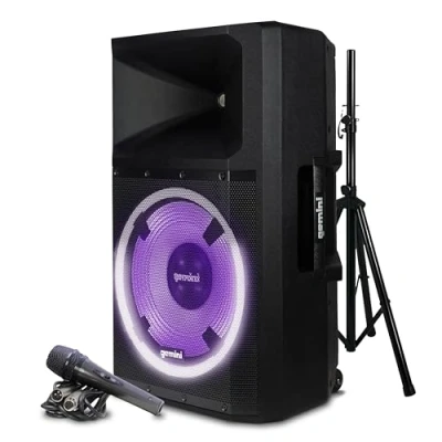 Image of Gemini Sound Gsp L2200Pk High Power Bluetooth Speaker With Party Lights, Microphone And Stand