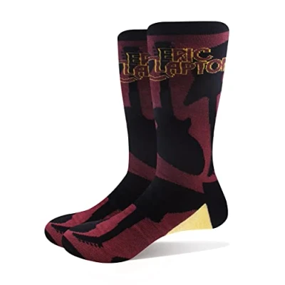 Image of SOCKSHOP Music Collection 1 Pair Eric Clapton Cotton Socks Guitars Black One Size