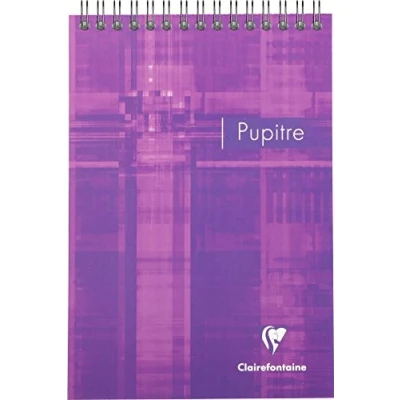 Image of Clairefontaine Ref 8666C Head Wirebound Pad (80 Sheets) A5 in Size, Lined Ruling, 90gsm Brushed Vellum Paper, Laminated Card Cover Random Colour