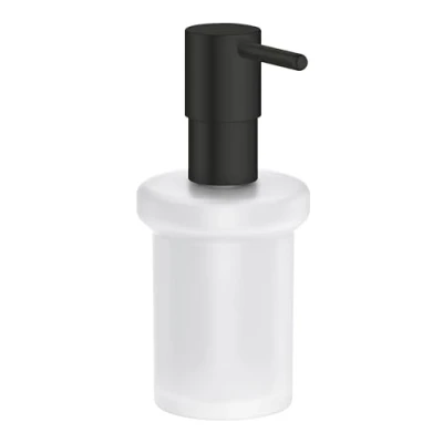 Image of GROHE Start Spare Soap Dispenser in Cube QuickFix Holders (Glass and Metal, Size 157 x 92 mm), Matt Black, 411882430