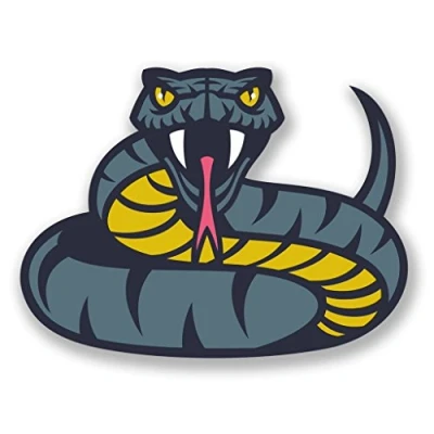 Image of 2 x 15cm/150mm Angry Snake Vinyl SELF Adhesive Sticker Decal Laptop Travel Luggage Car Bike Sign Fun #6682