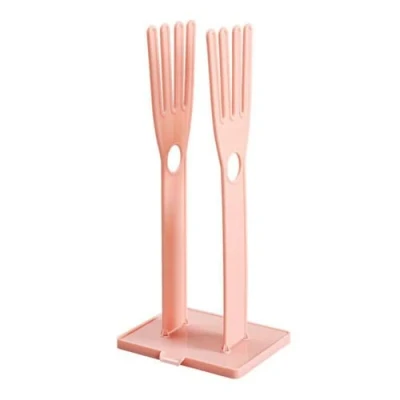 Image of ausuky Drying Rack Kitchen Glove Stand Holder Rubber Glover Dryer Towel (Pink)