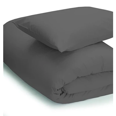 Image of Belledorm Grey Duvet Cover, 200 Thread Count Percale (Single)