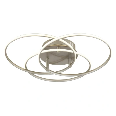 Image of Kombos 45.6cm Integrated LED Semi Flush Ceiling Light Nickel Matt 3x 4000K