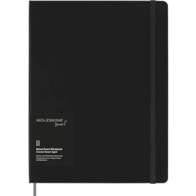 Image of Moleskine Smart Notebook, Writing System, Digital Notepad with Hard Cover, Ruled Pages and Elastic Closure, Size Extra Large 19 x 25 cm, Colour Black
