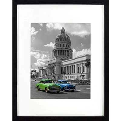 Image of 11 x 14 Inch Picture Photo Frame with mount for 8 10 photo, BLACK