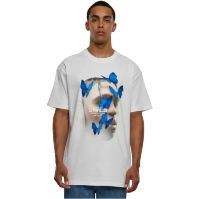 Image of Upscale by Mister Tee LE Papillon Oversize Print Tshirt, Size: XS, White