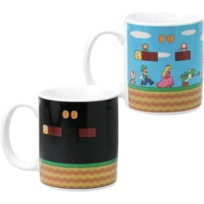 Image of Paladone Super Mario Bros Heat Changing Coffee Mug Official Licensed Nintendo Merchandise, Nostalgic Gamer Icon Gift for Luigi, Yoshi and Princess Peach Collectors 10oz Pop Culture Teacup