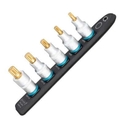 Image of HAZET 990 SR/5 Smart Rail with Magnetic Base, 5 Slots, Drive: Square 12.5 mm (1/2 Inch), Output: Internal Multi Tooth Profile XZN, Plastic Socket Spanner