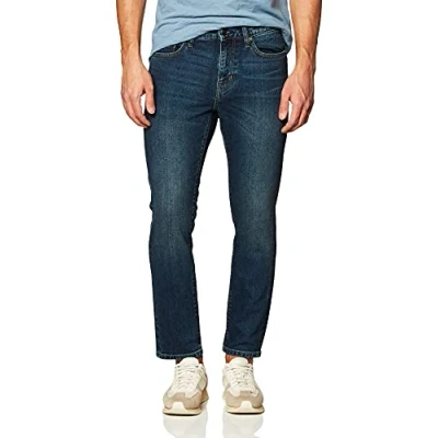 Image of Amazon Essentials Men&#039;s Slim Fit Jeans, Dark Wash, 40W / 30L