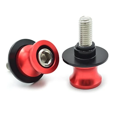 Image of Motorbike Universal 8MM CNC Aluminum Swingarm Sliders Spools Stand Screws for Z900 Z800 Z1000 Z650 ZX10R ZX6R/S1000RR S1000R S1000XR/CBR250R CBR600RR CBR900RR CBR954RR/Daytona (Red)