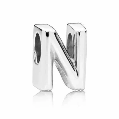 Image of CWOne Designs Sterling Silver Letter Aphabet Charm For Pandora Bracelets Women (N)