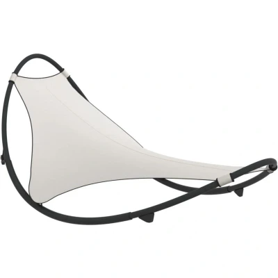 Image of vidaXL Rocking Sun Lounger with Wheels Steel &amp; Textilene Fabric Cream