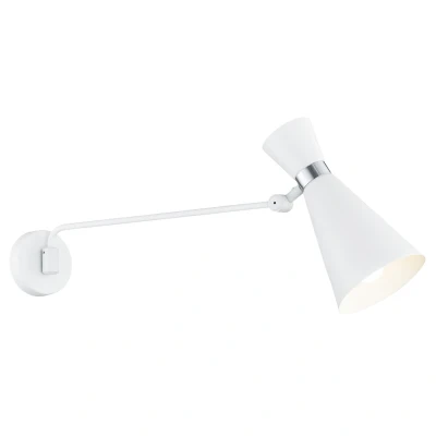 Image of Lukka Dome Wall Lamp White Structure, Chrome