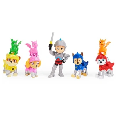 Image of Paw Patrol, Rescue Knights Ryder and Pups Figure Gift Pack with 8 Toy Figures, Kids’ Toys for Ages 3 up