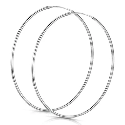 Image of Amberta Women’s 925 Sterling Silver 60 mm Hoop Earrings