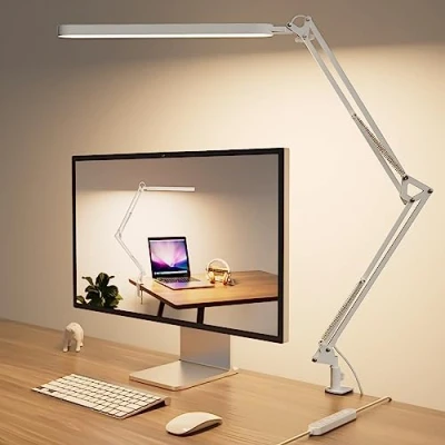 Image of SKYLEO Desk Lamp 80cm Light 5 Color Modes X 11 Brightness Levels Adjustable Swing Arm Timmer &amp; Memory Function 12W Study White