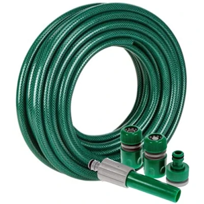 Image of MantraRaj Reinforced Flexible Pressure Washer PVC Hose Pipe Watering Spray Gardening Gun Hosepipe Reel Plants for Home, Garden, Patio &amp; Car Cleaning Outdoor (150FT)