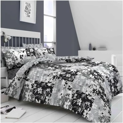 Image of GC GAVENO CAVAILIA Botanical Bedding &amp; Linen Double Duvet Set, Flower Cover (200x200 cm), Breathable Reversible Bed Set