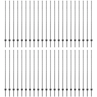 Image of vidaXL Fence Posts 88 pcs U Channel Grey 200 cm Steel