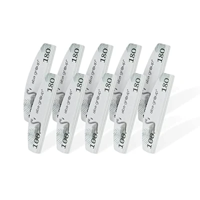 Image of Aba Group Mini Buffer Flamingo 10pc 100/180, Crescent, Half Moon, Polishing Block File, Precision Cube, One Time Use, Pliable, Long Nail Polisher, Manicure, Made in EU